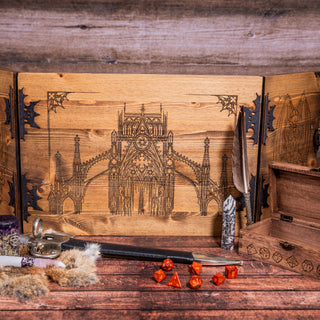 Wooden Game Master Screen - Light Cathedral